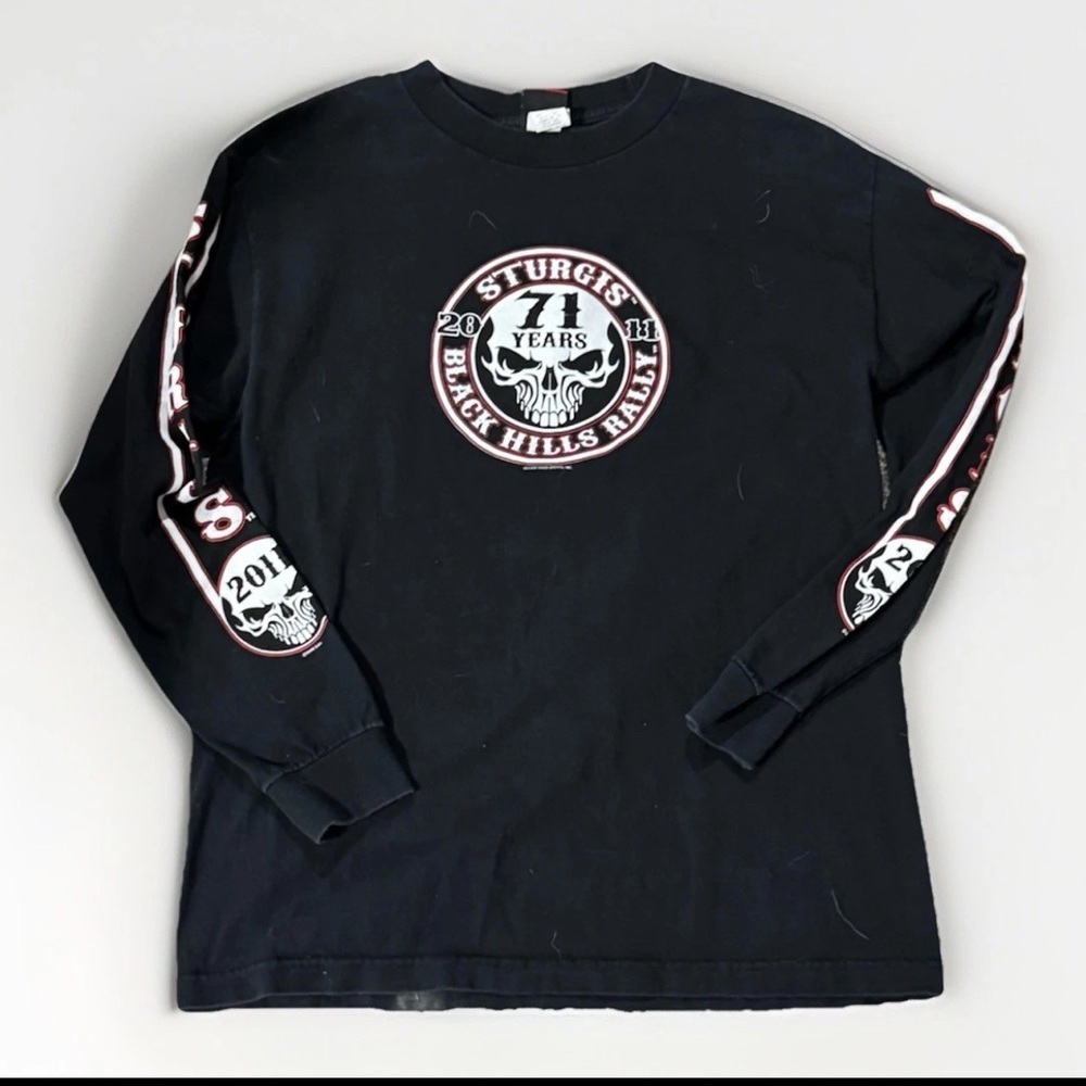 Hot Leathers Sturgis Black Hills Rally 2011 Skull Long Sleeve Shirt Men’s M